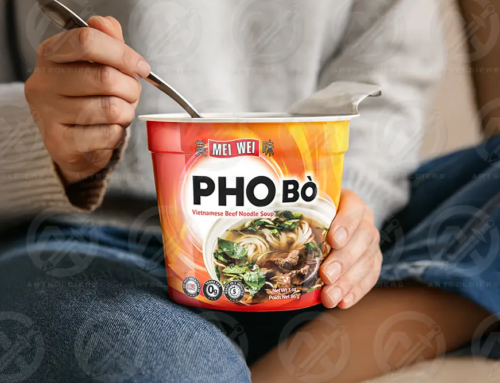 Pho Bò Noodle Soup Cup Label Design