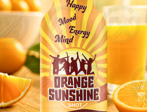 Carolina Botanical Orange Sunshine Shot Bottle Label Design